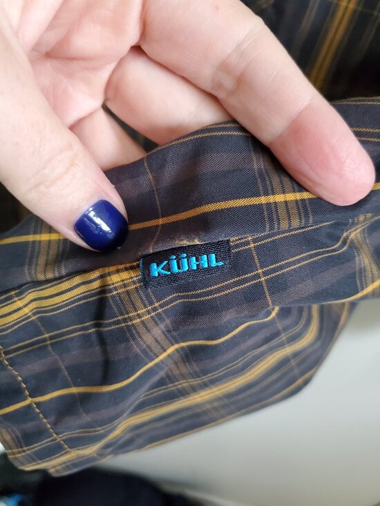 KUHL Eluxur Long Sleeve Pearl Snap Button Down Shirt Black Gold Men's Medium - Picture 8 of 16